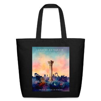 Digital Dreams of Pompeii: Liquid Antiquity  - Eco-Friendly Cotton Tote - black - Front