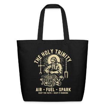 Holy Trinity Auto Mechanic - Eco-Friendly Cotton Tote - black - Front