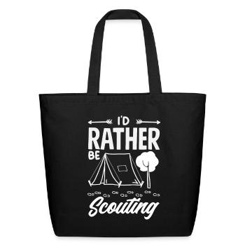 I'd Rather Be Scouting Scout Camp Forest - Eco-Friendly Cotton Tote - black - Front