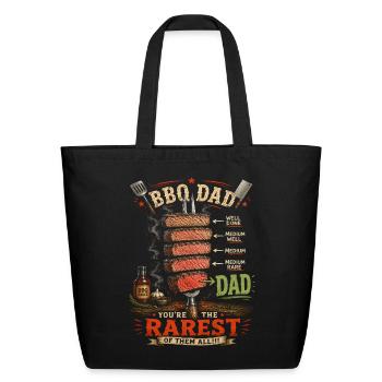 BBQ Dad Rarest Rib Stack - Eco-Friendly Cotton Tote - black - Front