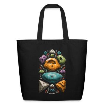 Rock Climbing Route Setter - Eco-Friendly Cotton Tote - black - Front