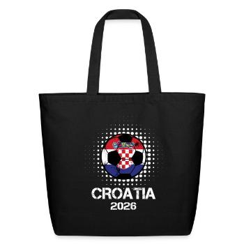 Croatia 2026 Soccer Cup - Eco-Friendly Cotton Tote - black - Front