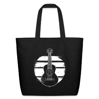 Ukulele Drawing - Eco-Friendly Cotton Tote - black - Front