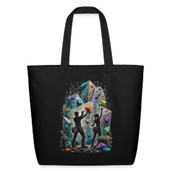 Rock Climbing Route Setter - Eco-Friendly Cotton Tote - black - Front