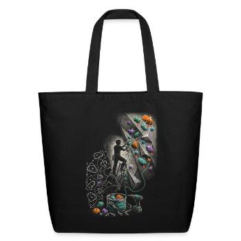 Rock Climbing Route Setter - Eco-Friendly Cotton Tote - black - Front