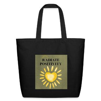 Radiate Positivity Sunheart - Eco-Friendly Cotton Tote - black - Front