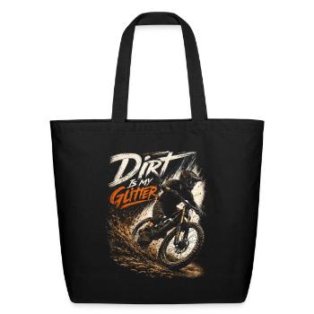 Dirt Bike Mud Rider Motocross Adventure Design - Eco-Friendly Cotton Tote - black - Front