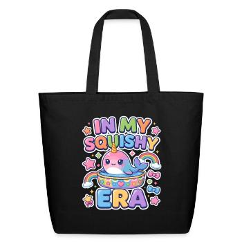 In My Squishy Era Cute Axolotl Rainbow Space Theme - Eco-Friendly Cotton Tote - black - Front