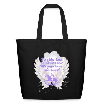 Wings of the Wind Rider - Eco-Friendly Cotton Tote - black - Front