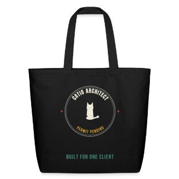 Catio Architect Permit Pending Funny Cat Owner Bui - Eco-Friendly Cotton Tote - black - Front