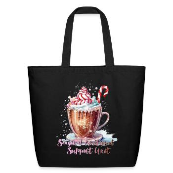 Christmas Hot Cocoa Seasonal Support Unit vintage - Eco-Friendly Cotton Tote - black - Front
