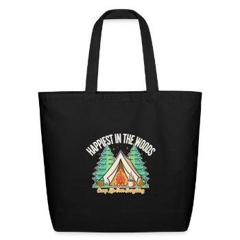 Happiest In The Woods - Eco-Friendly Cotton Tote - black - Front