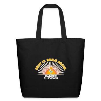 Beat It Smile Again Cancer Survivor Sunrise - Eco-Friendly Cotton Tote - black - Front