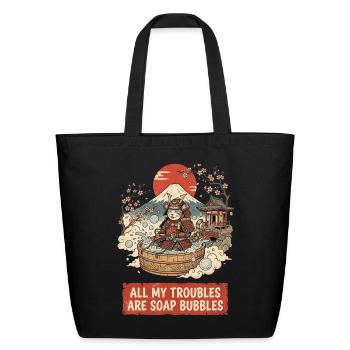 All My Troubles Are Soap Bubbles - Eco-Friendly Cotton Tote - black - Front
