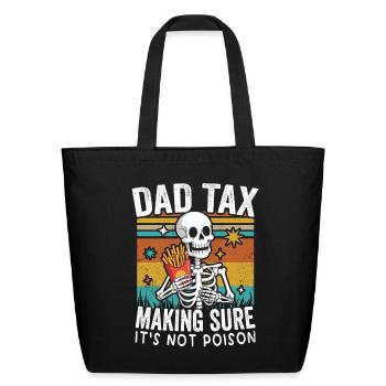 Dad Tax Skeleton Fries Retro - Eco-Friendly Cotton Tote - black - Front