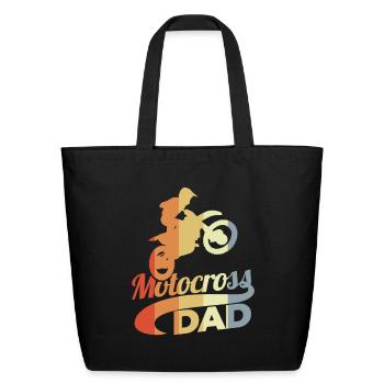 Motocross Papa - Eco-Friendly Cotton Tote - black - Front