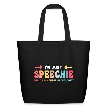 Speech Language Pathologist Therapy - Eco-Friendly Cotton Tote - black - Front