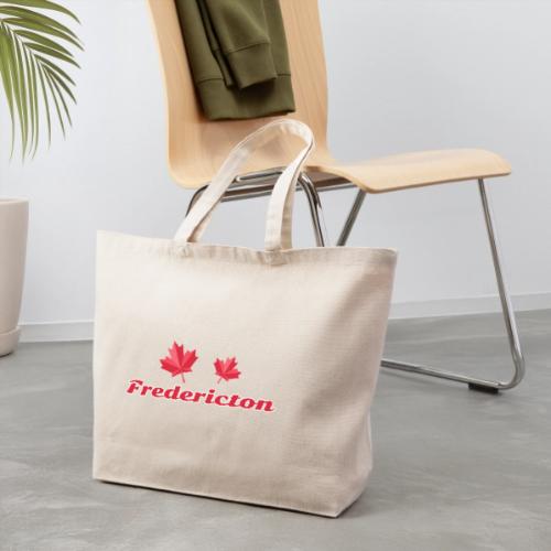 Fredericton with two red maple leaves - Eco-Friendly Cotton Tote