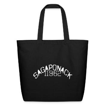 Sagaponack 11962 The Hamptons Eastern Long Island  - Eco-Friendly Cotton Tote - black - Front