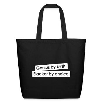 GENIUS BY BIRTH - Eco-Friendly Cotton Tote - black - Front