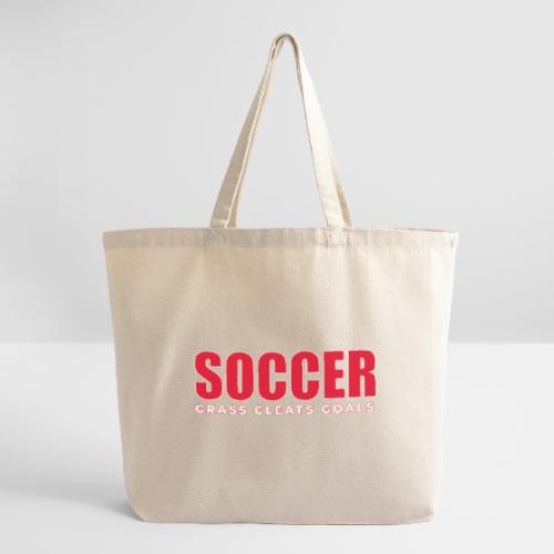 Soccer Grass Cleats Goals Typography Design - Eco-Friendly Cotton Tote