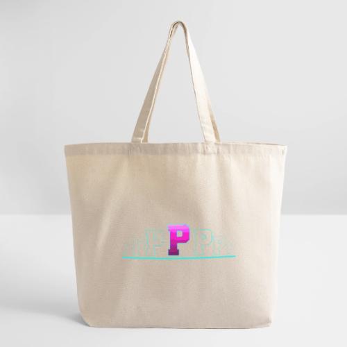 Letter P – Capital Varsity Alphabet Monogram - Eco-Friendly Cotton Tote