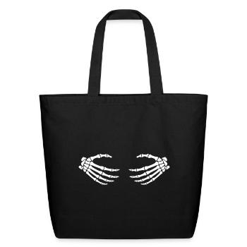 Skeleton Heart Duo - Eco-Friendly Cotton Tote - black - Front