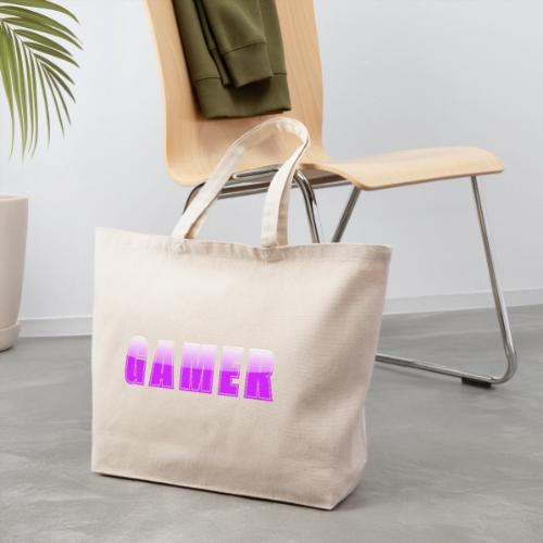 Gamer Purple Glossy Collegiate Design - Eco-Friendly Cotton Tote
