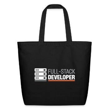 Full Stack Developer Programmer Humor - Eco-Friendly Cotton Tote - black - Front