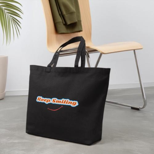 Keep Smiling Positive Vibes Graphic - Eco-Friendly Cotton Tote