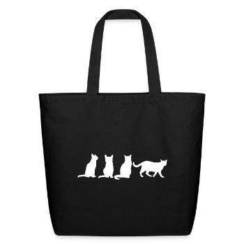 Funny Cats - Eco-Friendly Cotton Tote - black - Front