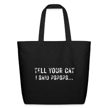 Cat Funny Cat Lover Cat - Eco-Friendly Cotton Tote - black - Front