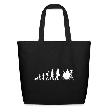 Drum Kit Evolution - Eco-Friendly Cotton Tote - black - Front