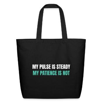 Funny Nursing Graphic Tee - Eco-Friendly Cotton Tote - black - Front