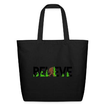 Believe Sasquatch - Eco-Friendly Cotton Tote - black - Front