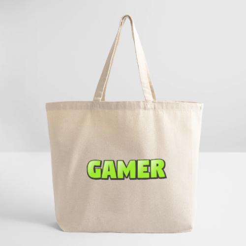 Gamer Neon Green Gaming Logo Design - Eco-Friendly Cotton Tote