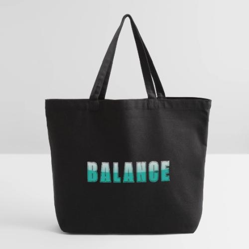 BALANCE Calm Teal Minimal Word Art Design - Eco-Friendly Cotton Tote