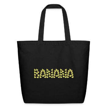 Cartoony banana typography - Eco-Friendly Cotton Tote - black - Front