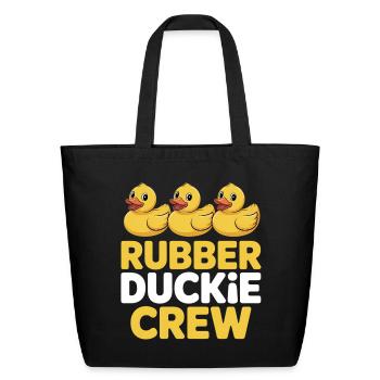 Rubber Duckie Crew - Eco-Friendly Cotton Tote - black - Front
