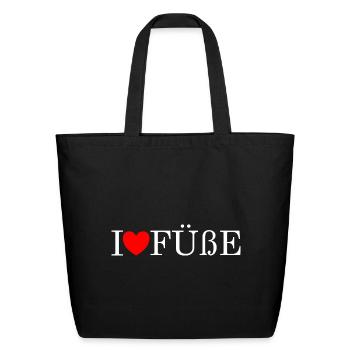 No Socks Allowed Sign Feet - Eco-Friendly Cotton Tote - black - Front