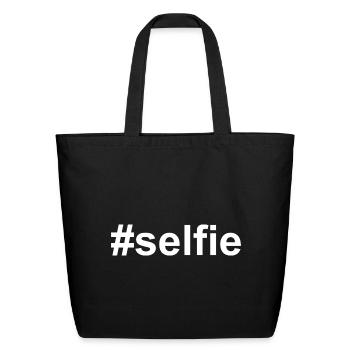 Hashtag Selfie - Eco-Friendly Cotton Tote - black - Front