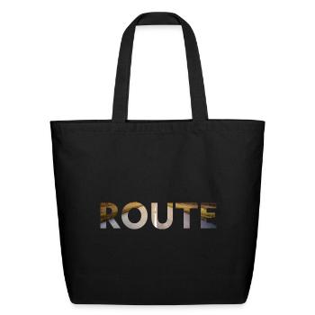 Route Road Through Letters - Eco-Friendly Cotton Tote - black - Front