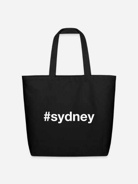 SYDNEY Australia Hashtag - Eco-Friendly Cotton Tote - black