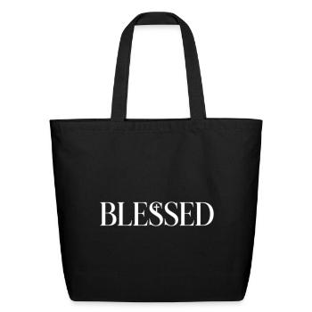 Blessed Bold Distressed - Eco-Friendly Cotton Tote - black - Front