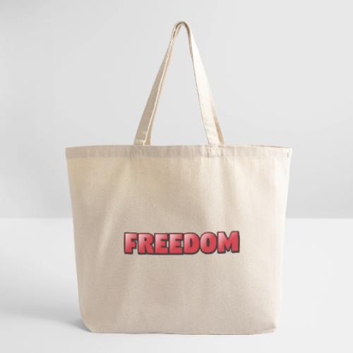 Freedom Bold 3D Word Art Design - Eco-Friendly Cotton Tote