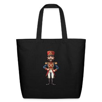 Nutcracker Figurine - Eco-Friendly Cotton Tote - black - Front