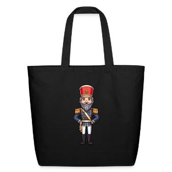 Nutcracker Figurine - Eco-Friendly Cotton Tote - black - Front