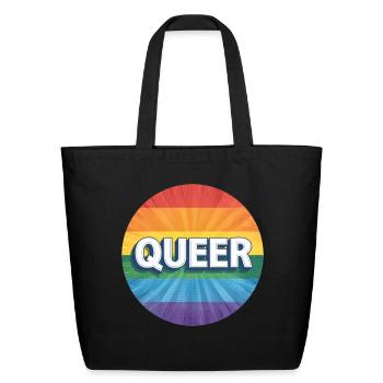 LGBTQ Queer - Eco-Friendly Cotton Tote - black - Front