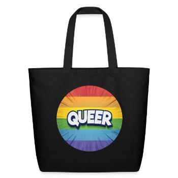 LGBTQ Queer - Eco-Friendly Cotton Tote - black - Front