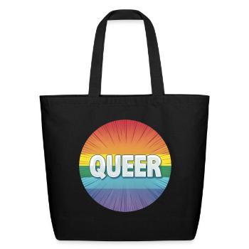 LGBTQ Queer - Eco-Friendly Cotton Tote - black - Front